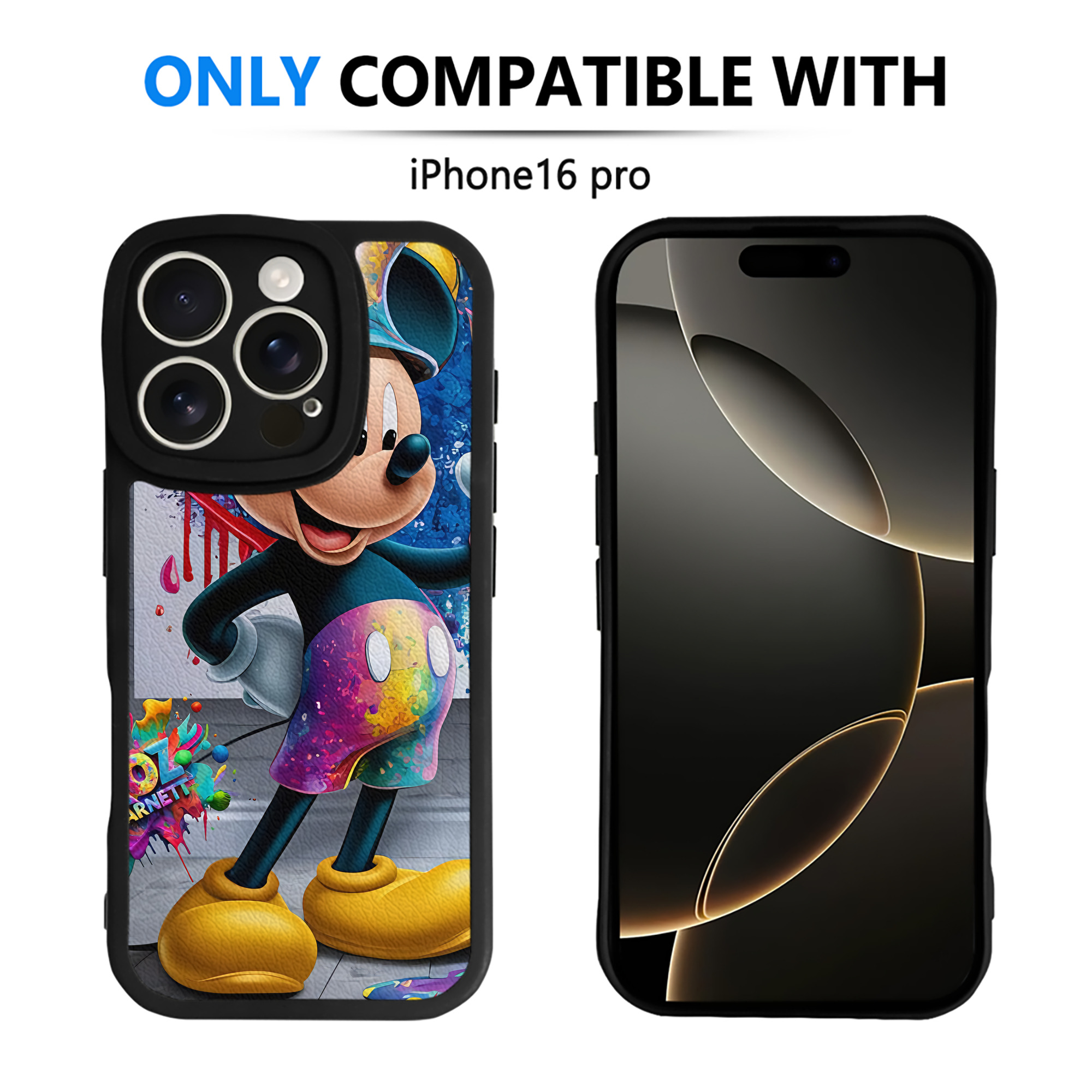 （画像用） ミッキーマウス Mickey Mouse 【iPhone 16シリーズ対応】シリコンスマホケース（レザー調） 材質：シリコン